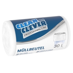 CLEAN AND CLEVER Müllbeutel 30l weiß 50Stück