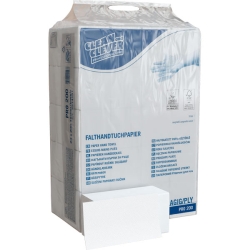 CLEAN AND CLEVER Falthandtuch 24x23cm hochweiß V-Falz 20x200 Tücher 2lg