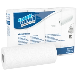 CLEAN AND CLEVER Küchenrolle hochweiß 3lg 4Rollen à 64Blatt